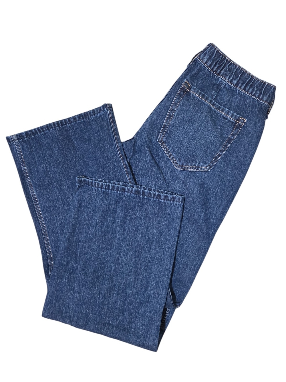 Hollister Relaxed Straight Jeans Medium Blue Wash Size M Long